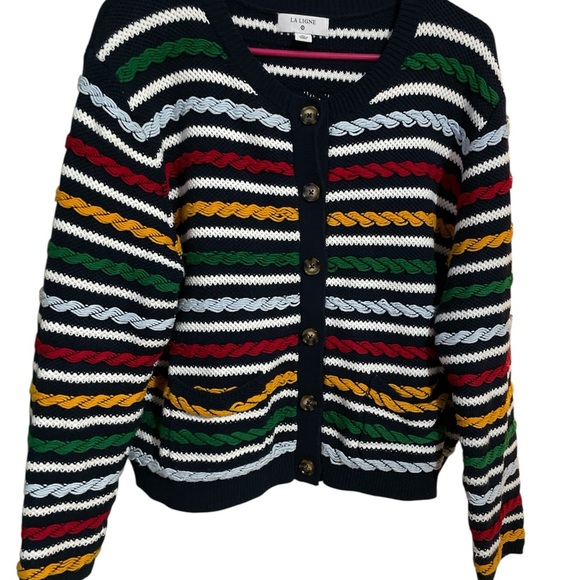 La Ligne Sweaters - La Ligne Colorful Striped Cardigan
